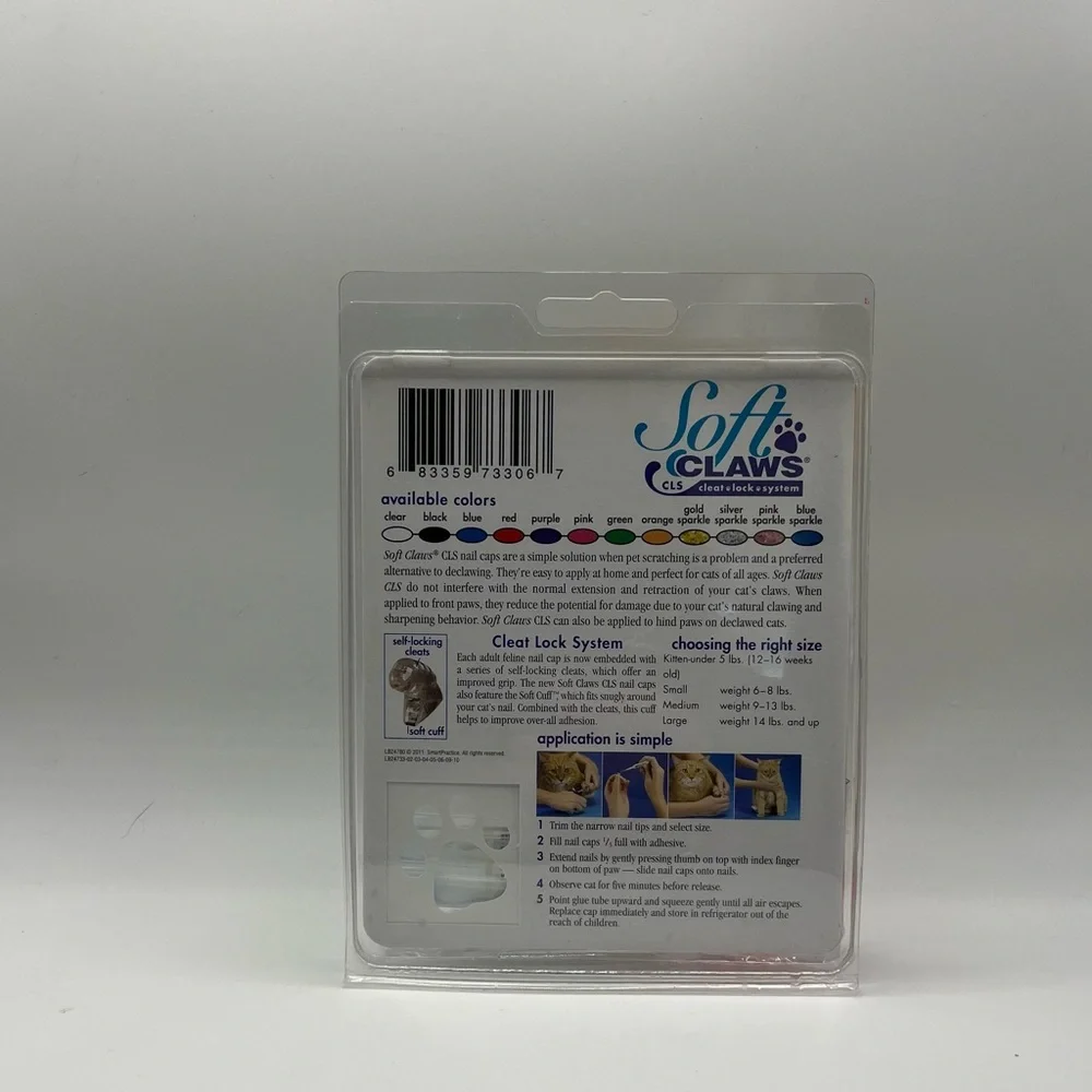 Pink Medium Nail Caps for Cats — 40 Caps + Adhesive